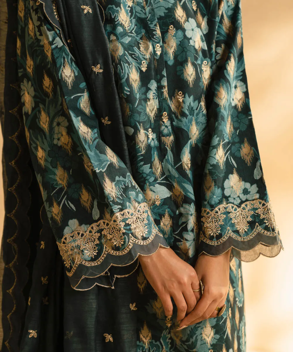 3 Piece - Embroidered Jacquard Suit