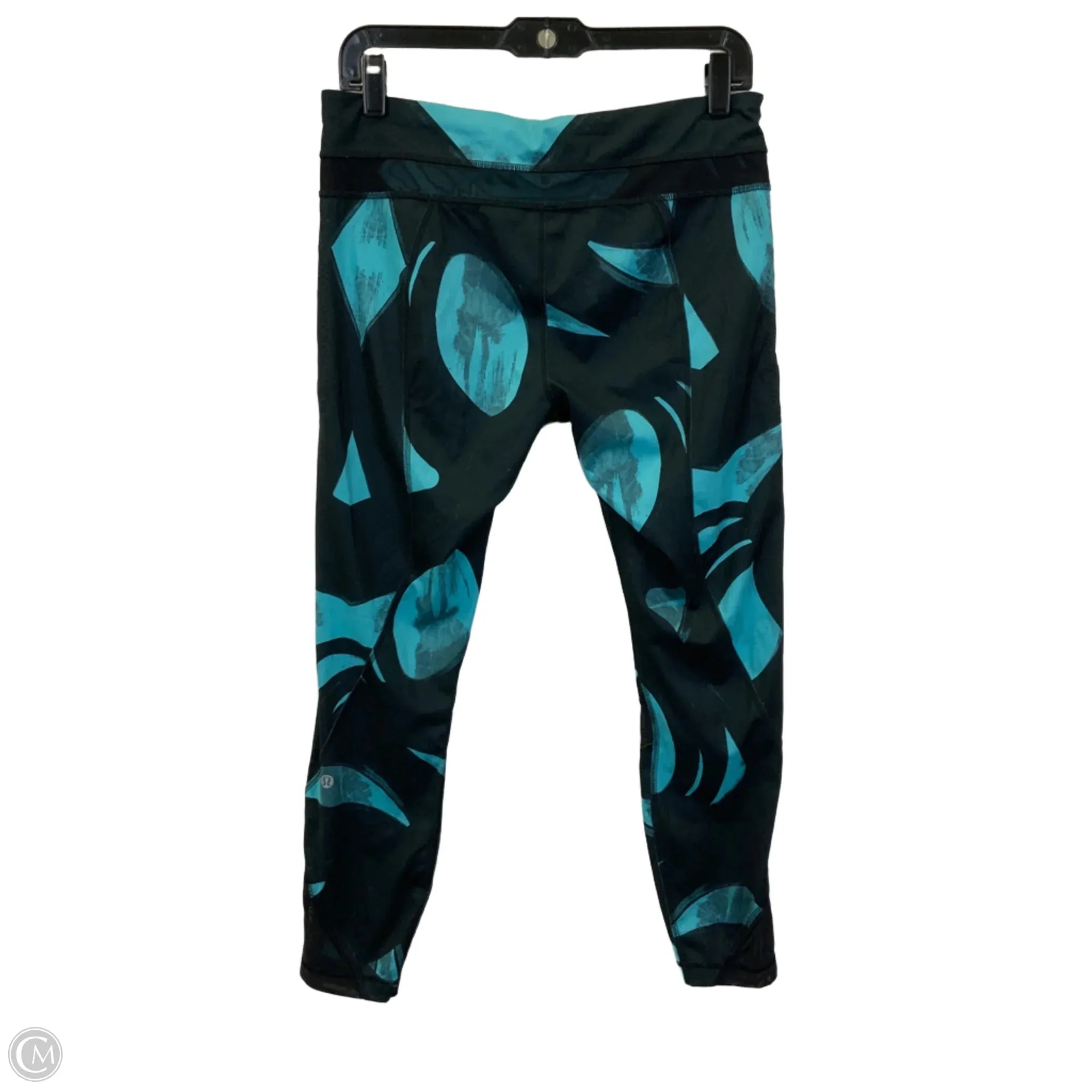 Athletic Leggings By Lululemon In Black & Blue, Size: 10
