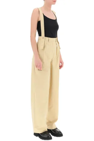 cotton cargo pants with suspenders