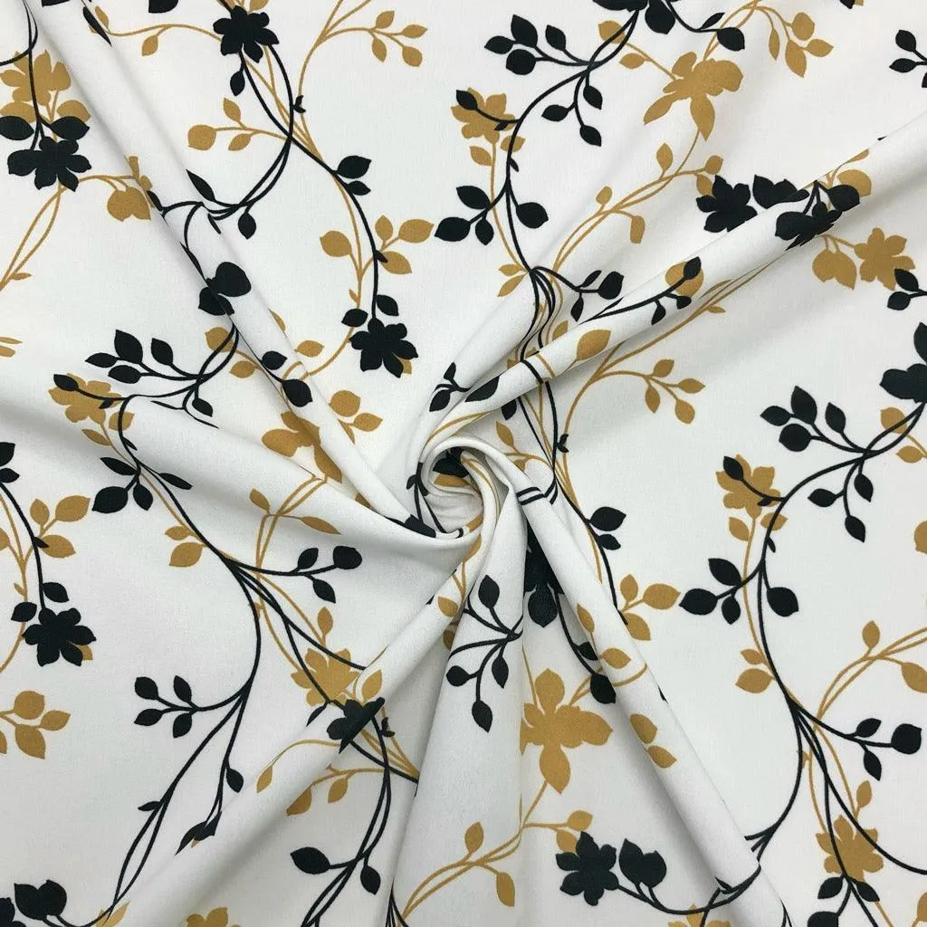 Floral Vines Crepe Fabric