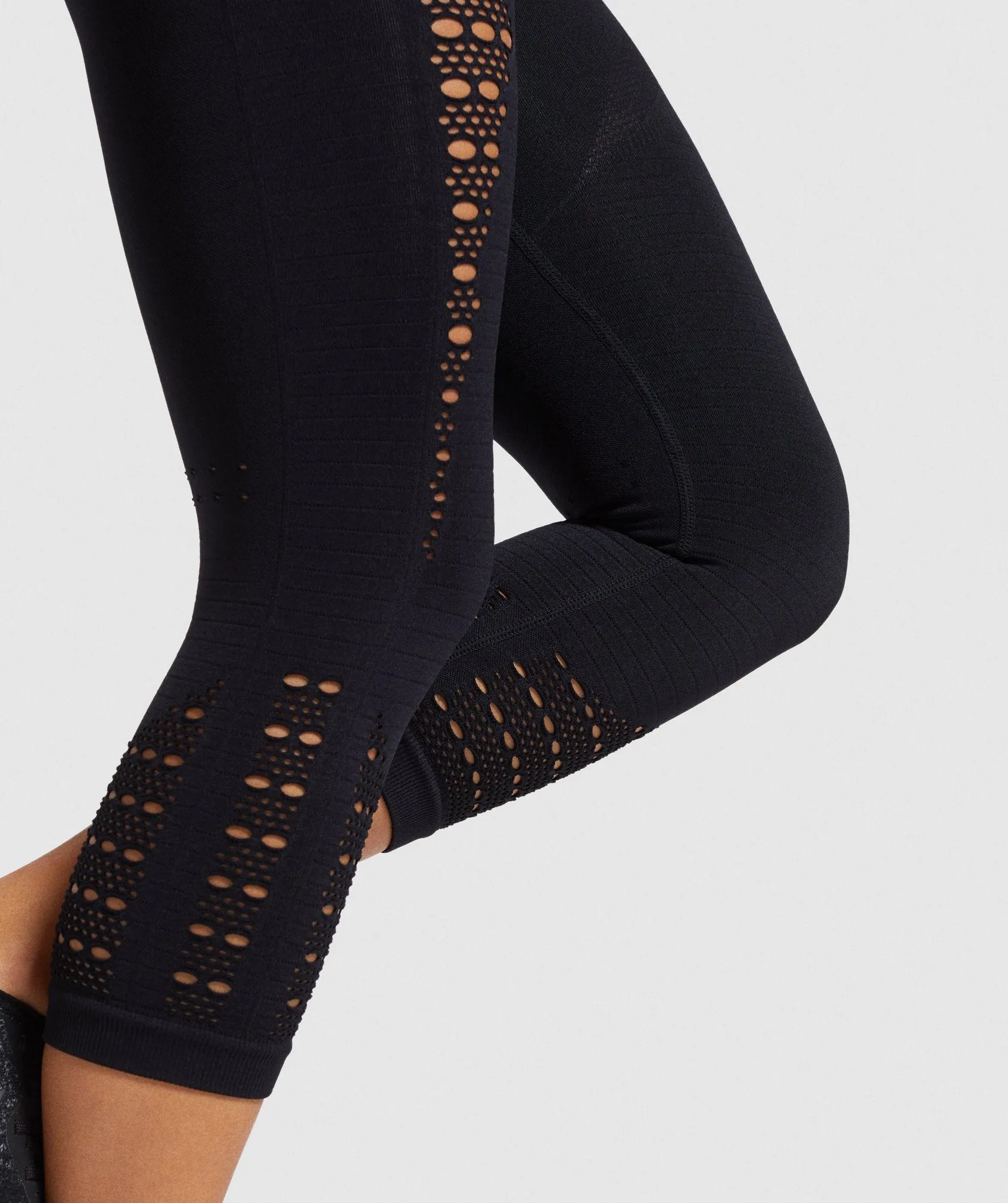 Gymshark Energy  Seamless Cropped Leggings - Black