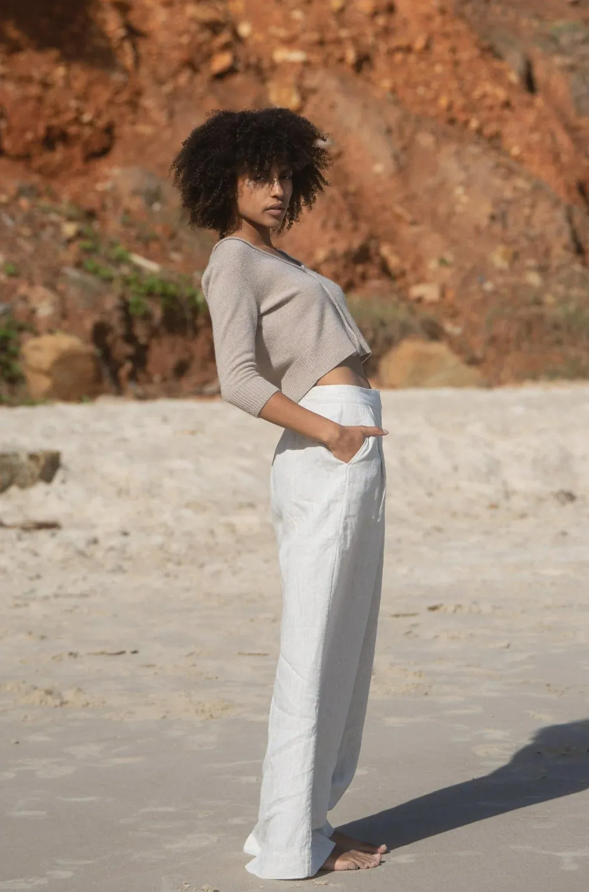 Jade Cashmere Cardigan Oatmeal