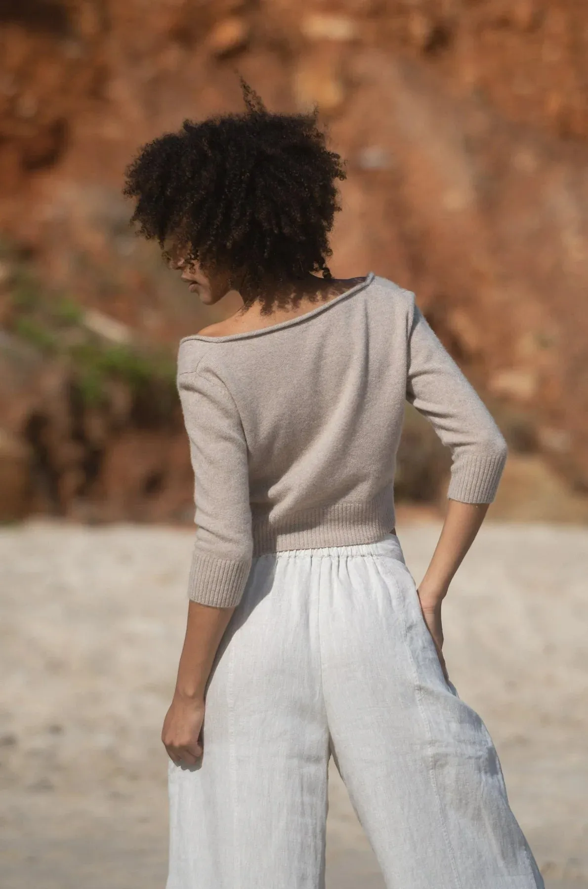 Jade Cashmere Cardigan Oatmeal