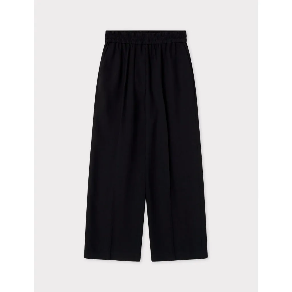 Jonah Classic Gaberdine Black Cropped Trousers