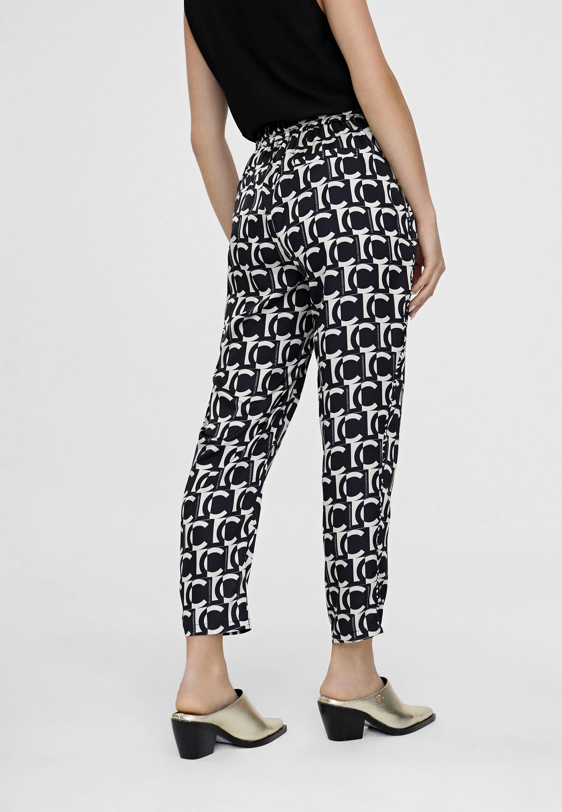 Monogrammed jogging trousers