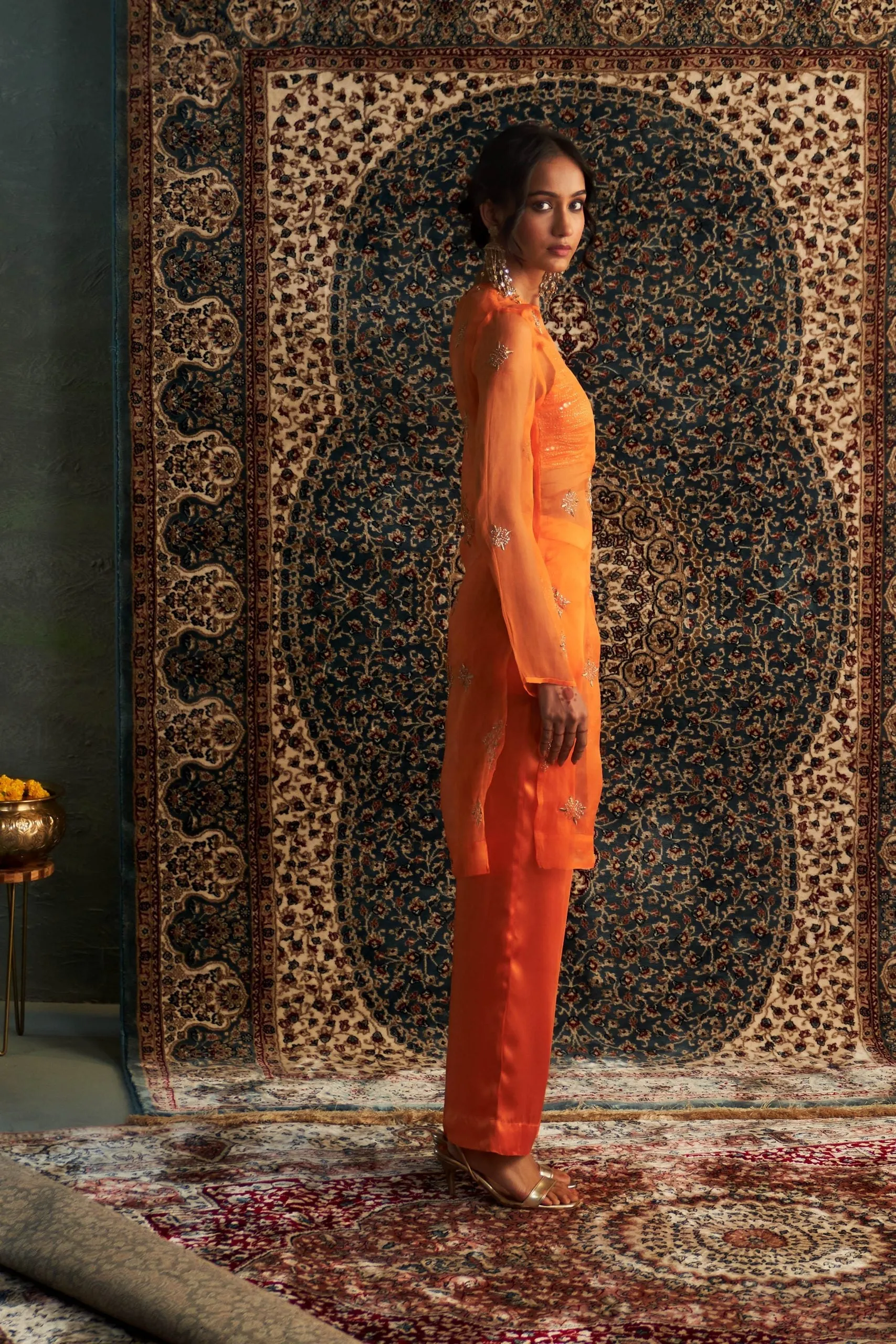 Saffron Straight  Co-ord/ kurta set