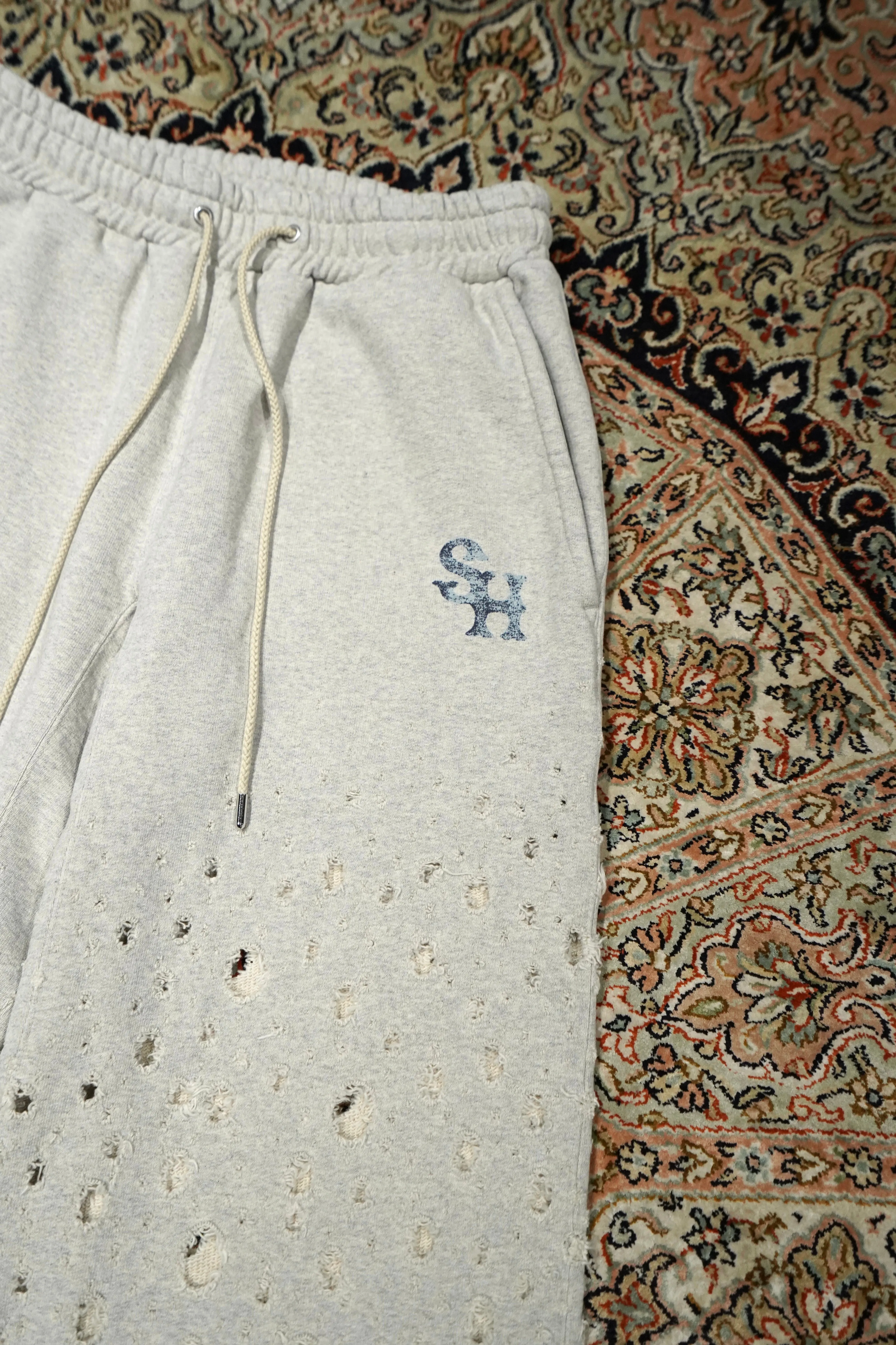 SUGARHILL CRASHED SWEAT TROUSERS (HEATHER GRAY)