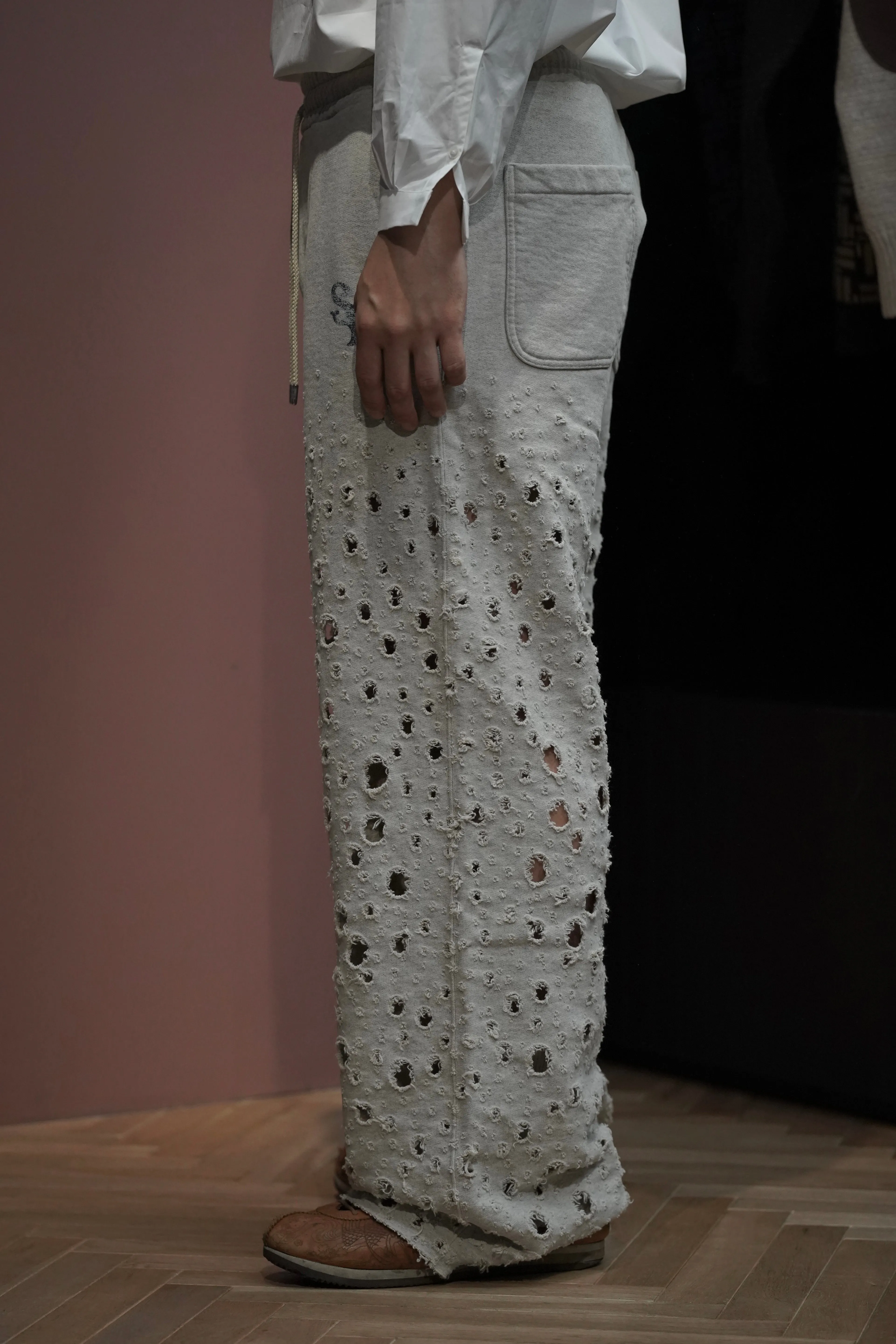 SUGARHILL CRASHED SWEAT TROUSERS (HEATHER GRAY)