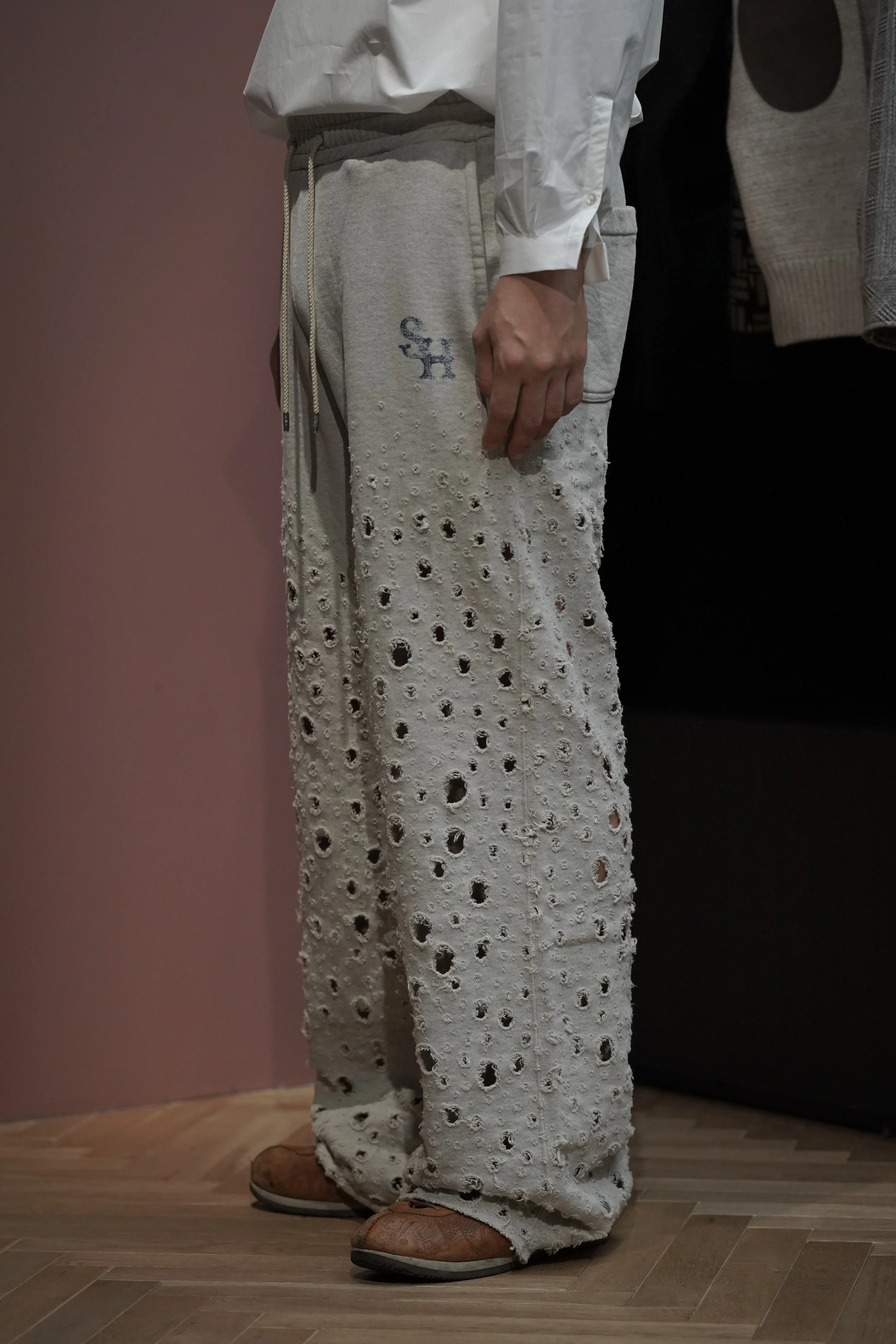 SUGARHILL CRASHED SWEAT TROUSERS (HEATHER GRAY)