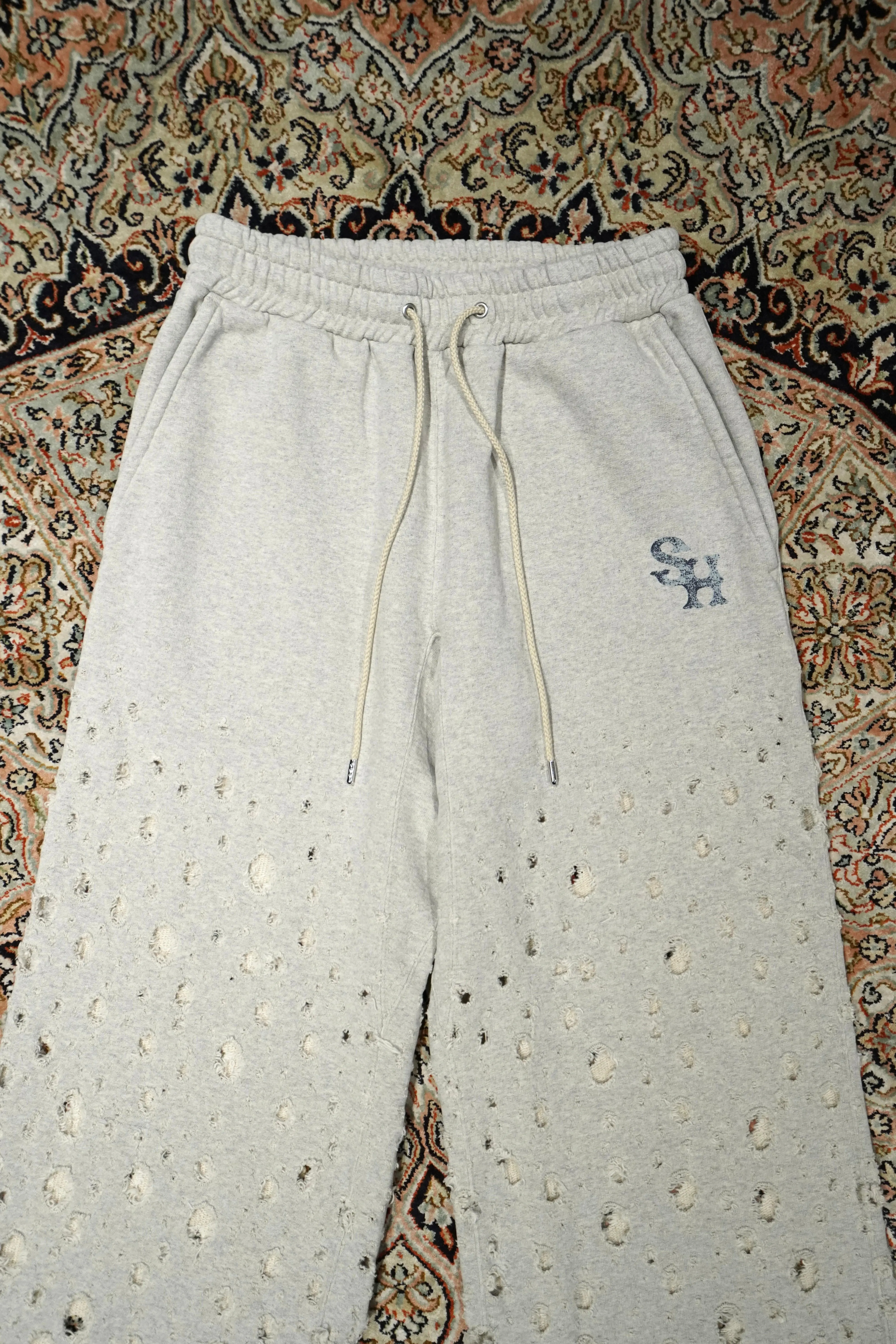 SUGARHILL CRASHED SWEAT TROUSERS (HEATHER GRAY)