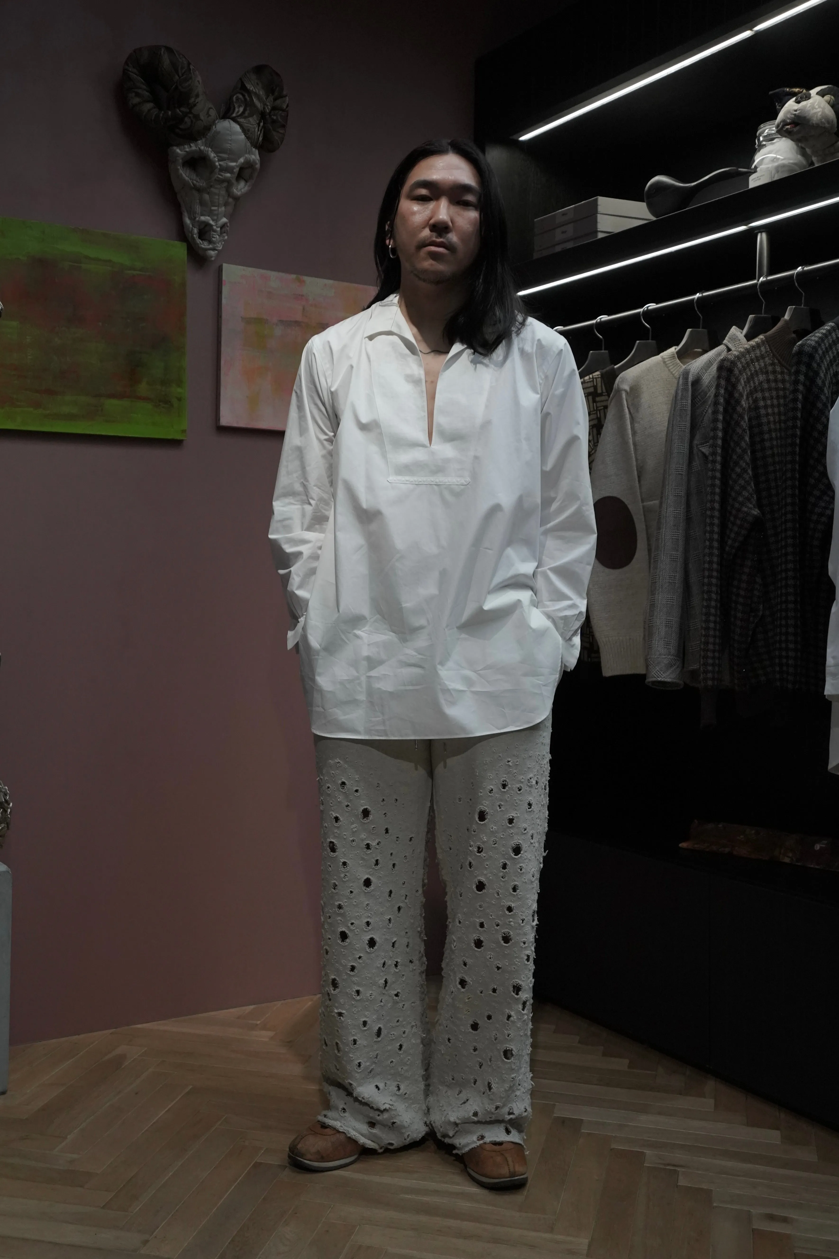 SUGARHILL CRASHED SWEAT TROUSERS (HEATHER GRAY)