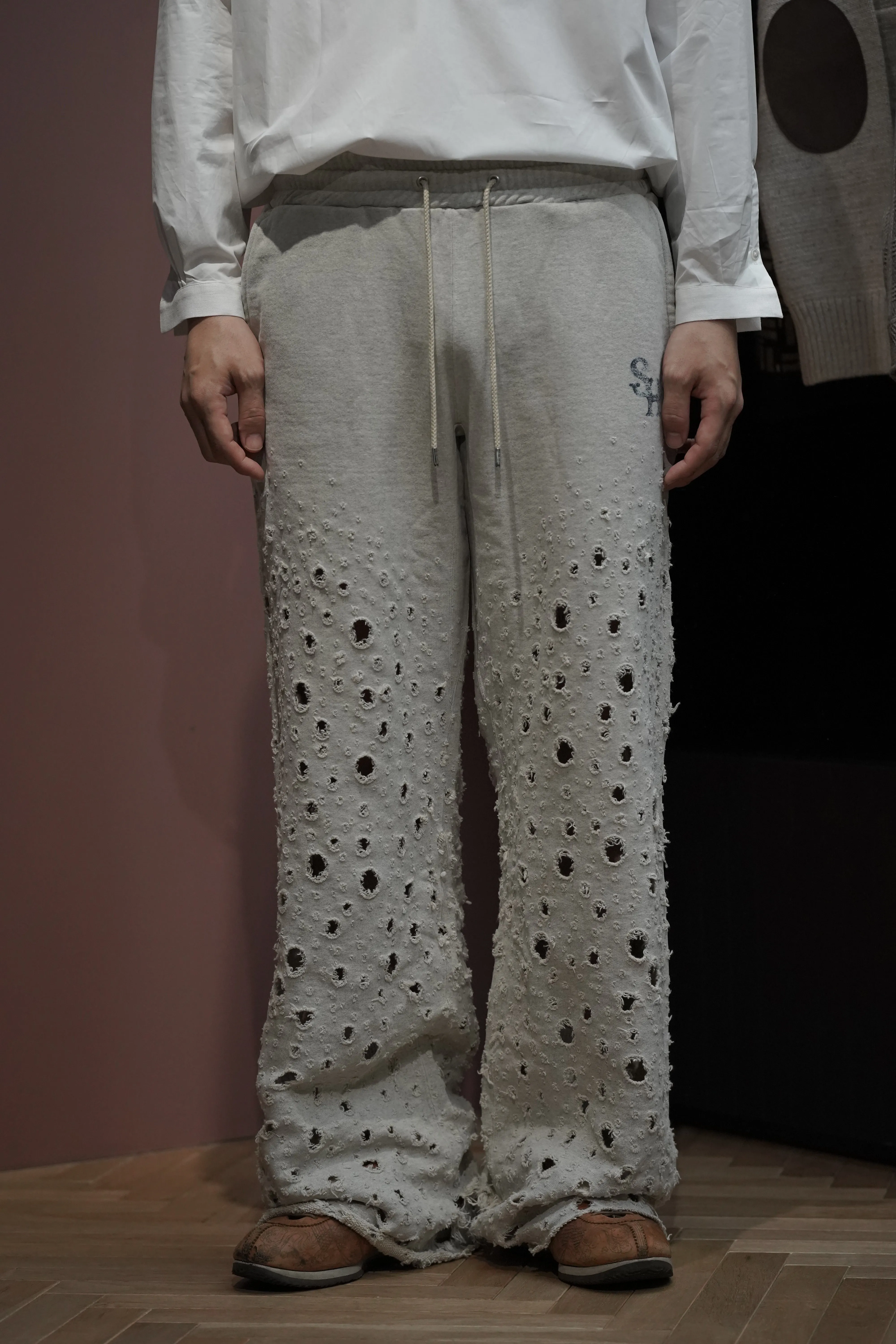 SUGARHILL CRASHED SWEAT TROUSERS (HEATHER GRAY)